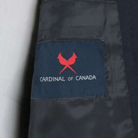 Cardinal of Canada NWT 100% Wool Sport Coat Size 43L US In Solid Navy Blue